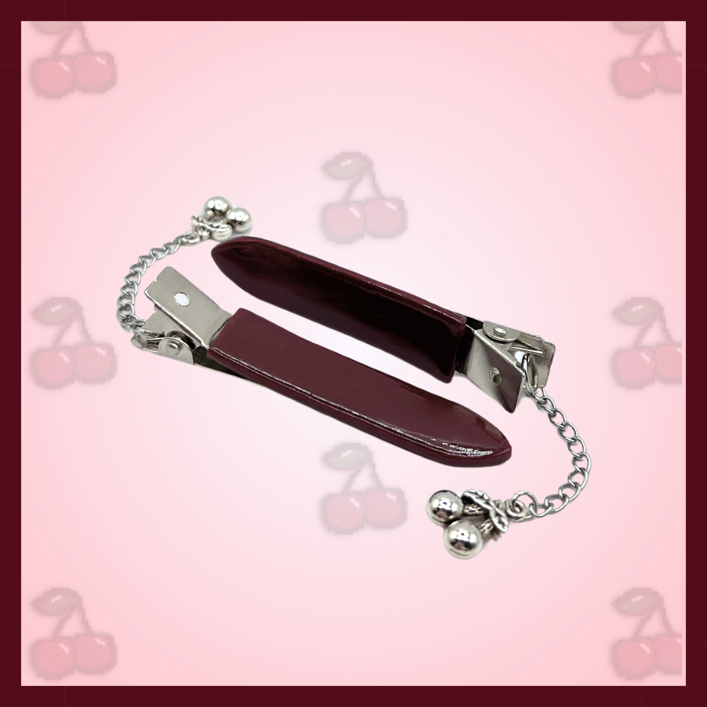 'dial-up' creaseless hair clips - cherry cutie